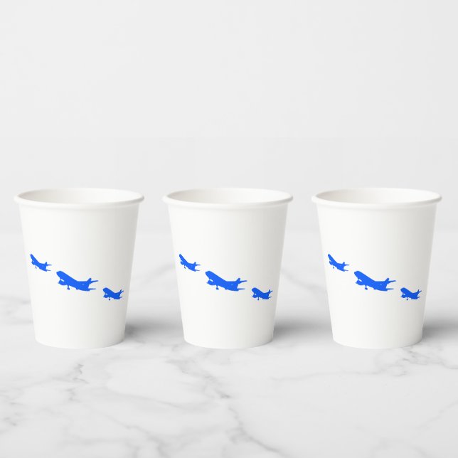 Blue Airplane  Paper Cups (Multi)