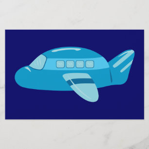 Blue Airplane Stationery