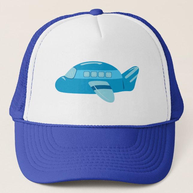 Blue Airplane Trucker Hat (Front)
