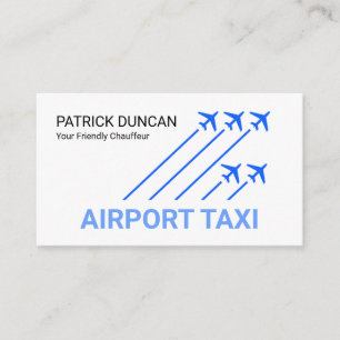 Blue Airplanes Airport Runway Business Card