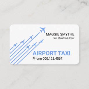 Blue Airplanes Liftoff Taxi Business Card