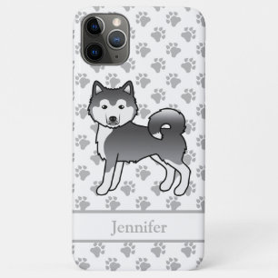 Blue Alaskan Malamute Cute Cartoon Dog & Name iPhone 11 Pro Max Case