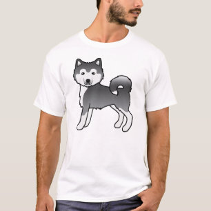 Blue Alaskan Malamute Cute Cartoon Dog T-Shirt