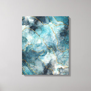 Blue alcohol ink canvas print