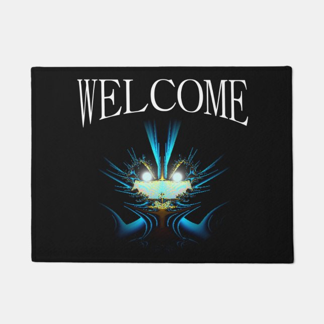 Blue Alien  Welcome Doormat (Front)
