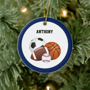 Blue All Star Sports Custom Ceramic Ornament