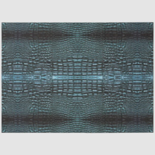 Blue Alligator Leather Texture Pattern Tissue Paper