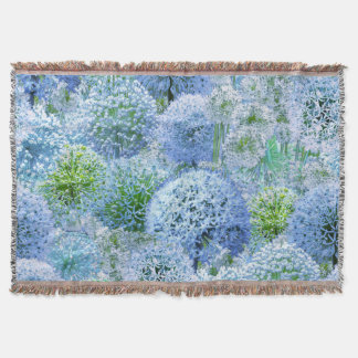 Blue Alliums Throw Blanket