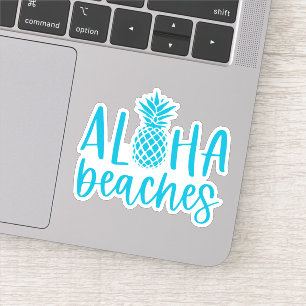 Blue Aloha Beaches Tropical Summer Pineapple