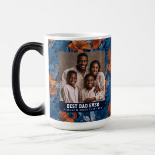 Blue Amaryllis Floral Best Cat Dad Retro Magic Mug