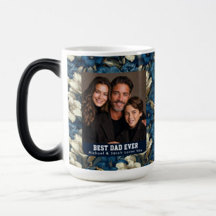 Blue Amaryllis Print Father To Be Birthday Magic Mug