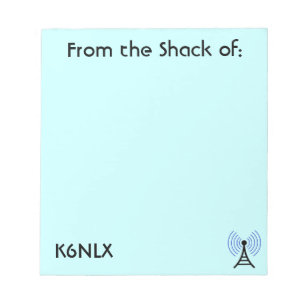 Blue Amateur Radio Call Sign Notepad