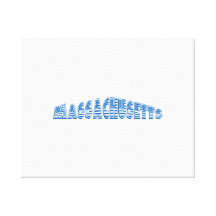 Blue American Flag Massachusetts Stretched Canvas Prints