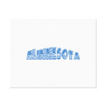 Blue American Flag Minnesota Stretched Canvas Print
