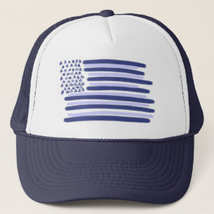 Blue American flag stars stripes guys hat