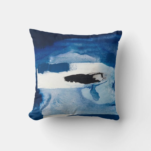 Blue Amore II Throw Pillow (Front)
