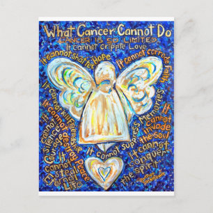 Blue &amp; Gold Cancer Angel - Large Postcard