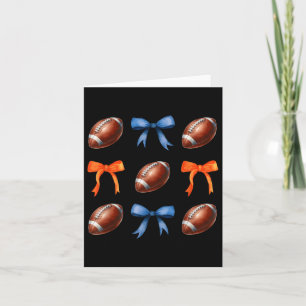 Blue & Orange Foot & Bows Fall Autumn Foot Card