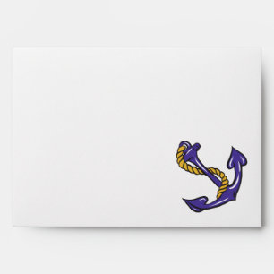 blue anchor and rope sailor boating design envelopes