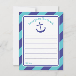 Blue Anchor Baby Shower Words of Advice Card