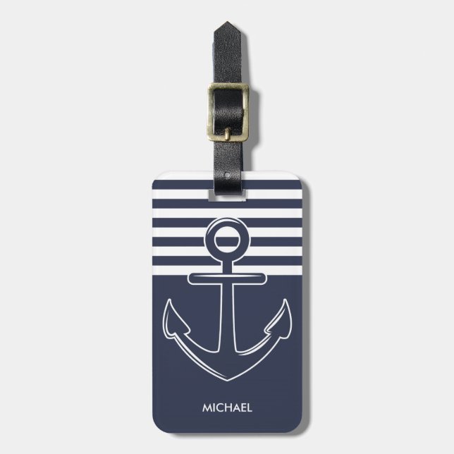 Blue Anchor Luggage Tag (Front Vertical)