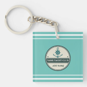 Blue Anchor Nautical Welcome yacht sailing Boat Keychain