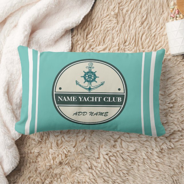 Blue Anchor Nautical Welcome yacht sailing Boat  Lumbar Pillow (Blanket)