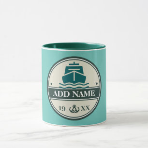 Blue Anchor Nautical Welcome yacht sailing Boat Mug