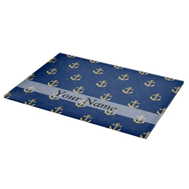 Blue anchor pattern cutting board (Corner)