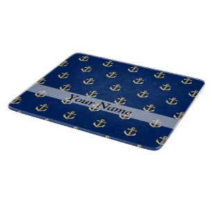 Blue anchor pattern cutting board
