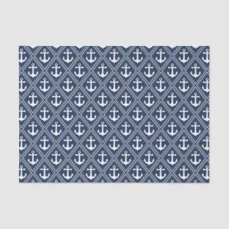 Blue Anchor Pattern Decoupage Tissue Paper
