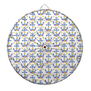 Blue Anchor Purple Seashells Yellow Starfish Dartboard