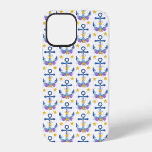 Blue Anchor Purple Seashells Yellow Starfish iPhone 12 Case