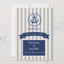 blue Anchor Stripe Maritime Destination Wedding