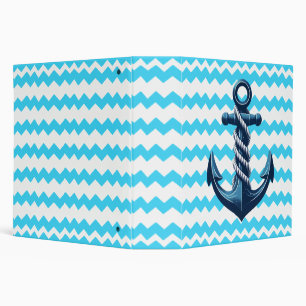 Blue anchor with blue waves binder