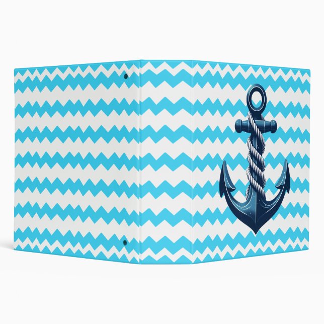 Blue anchor with blue waves binder (Background)