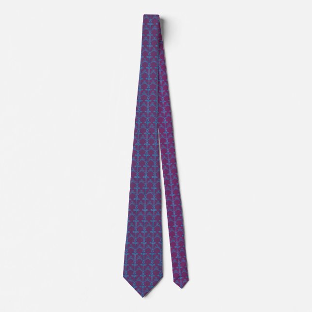 Blue Anchors on Purple 2 Tie (Front)
