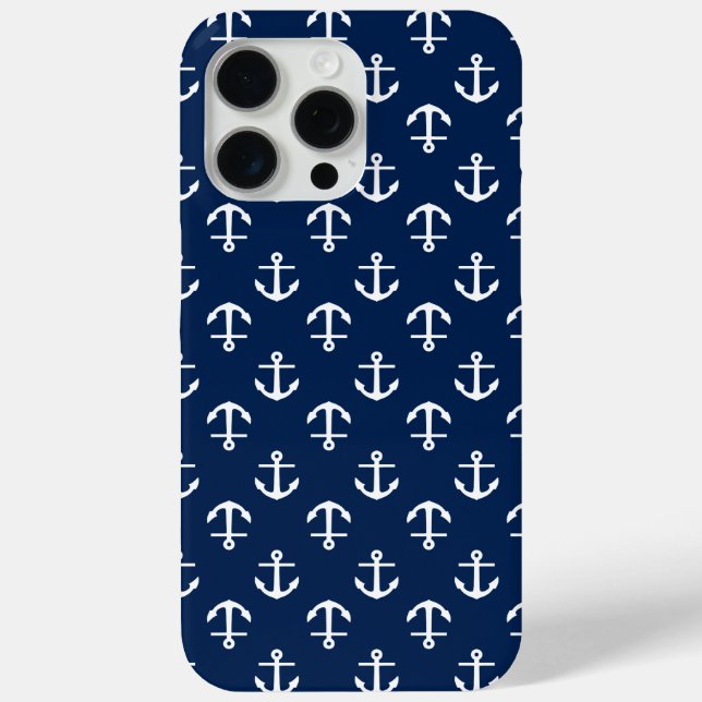 Blue Anchors Pattern Case-Mate iPhone Case (Back)