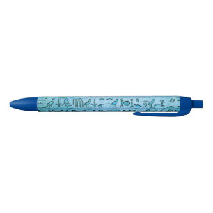 Blue Ancient Egyptian Hieroglyphs Pen