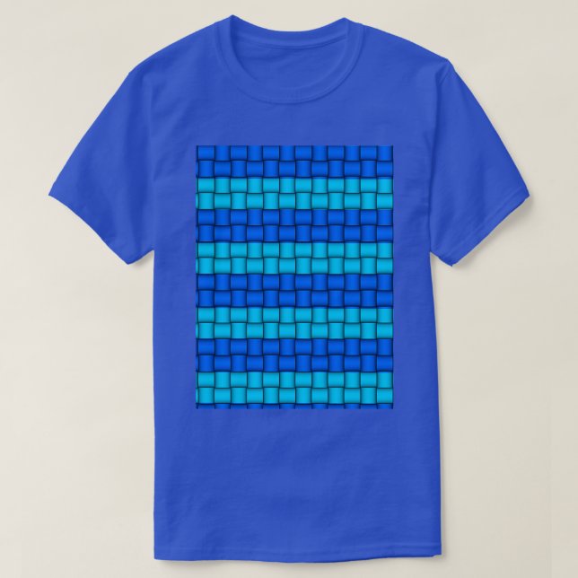 Blue And Aqua Blue Striped Pattern T-Shirt (Design Front)