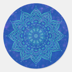 Blue and Aqua Mandala Sticker