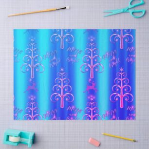 Blue and Aqua Modern Christmas Tissue Paper