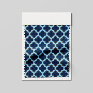Blue and Baby Blue Trellis, Lattice, Quatrefoil Fabric