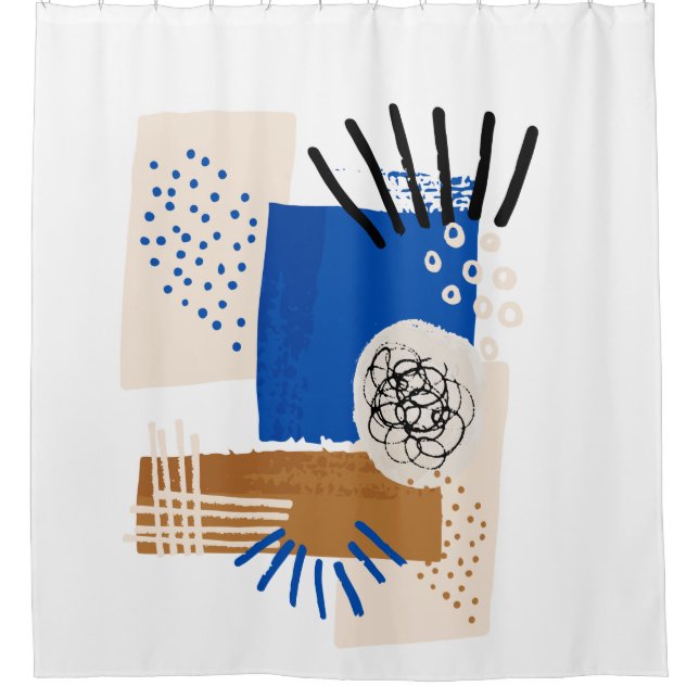 Blue and Beige Abstract Line  (Front)