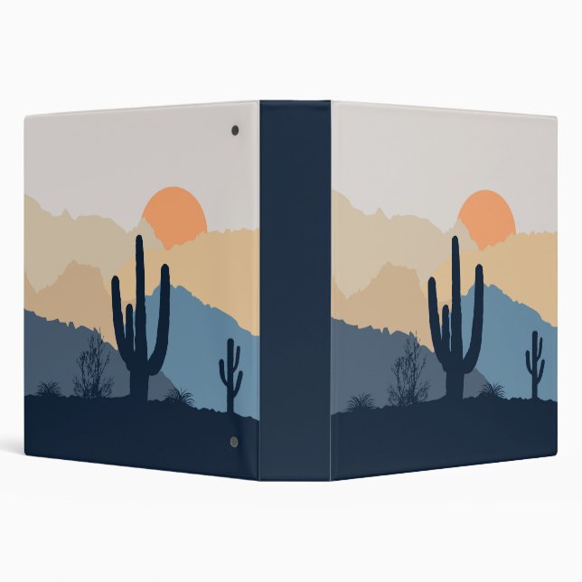 Blue and beige desert sunrise binder (Background)