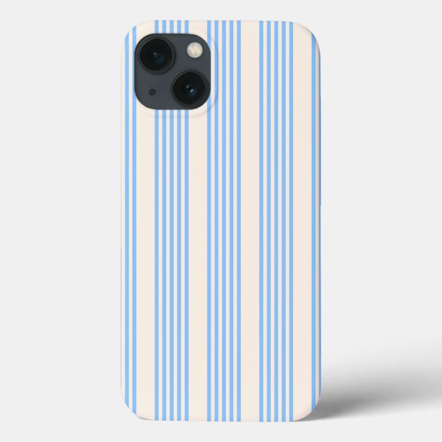 Blue and beige five stripe pattern Case-Mate iPhone case (Back)