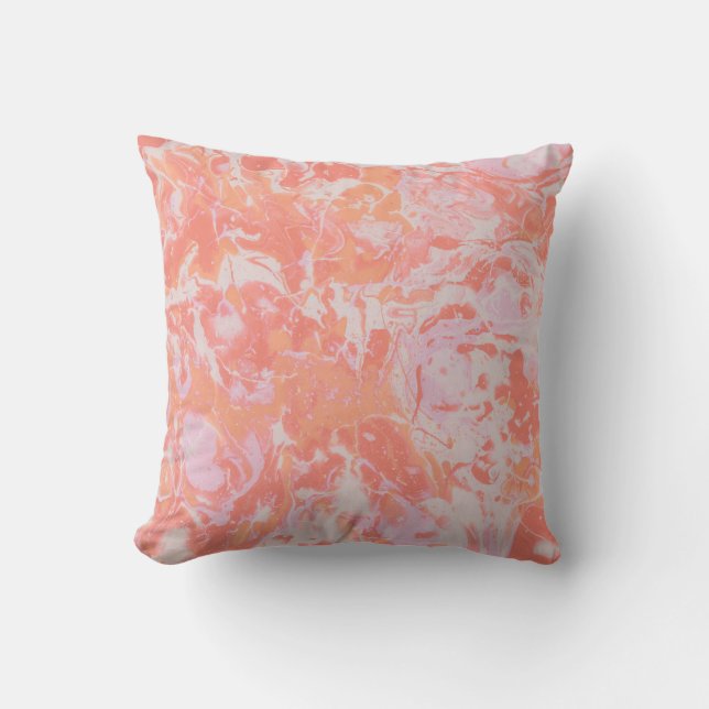 BLUE AND BLACK ABSTRACT PAINTING THROW PILLOW (Front)