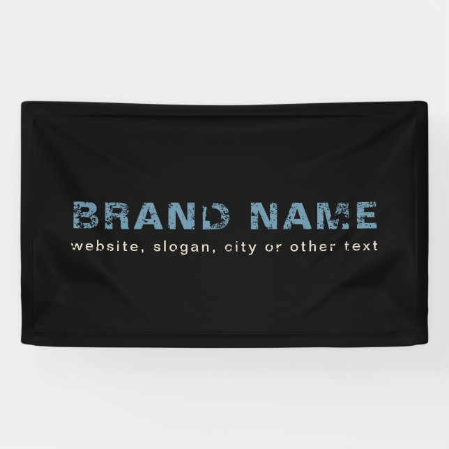 Blue and Black Artsy Grunge Business Name Banner (Horizontal)