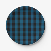 Blue and Black Buffalo Check Plaid Pattern