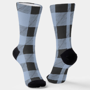 Blue and Black Buffalo Plaid Socks